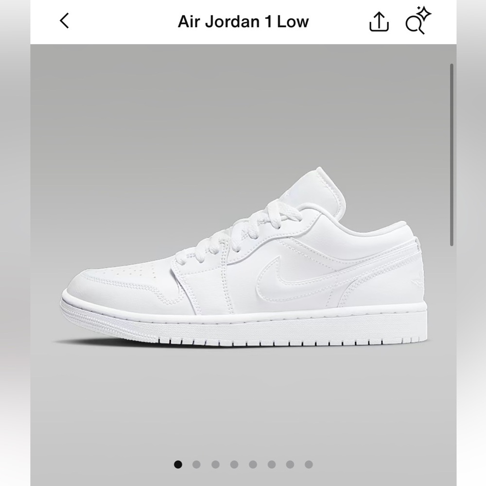 Jordan 1 Low Triple White Sneakers